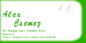 alex csemez business card